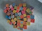 Zak met 50 houten kubusblokken met het volledige alfabet, ci, Ophalen of Verzenden, Gebruikt, Overige typen