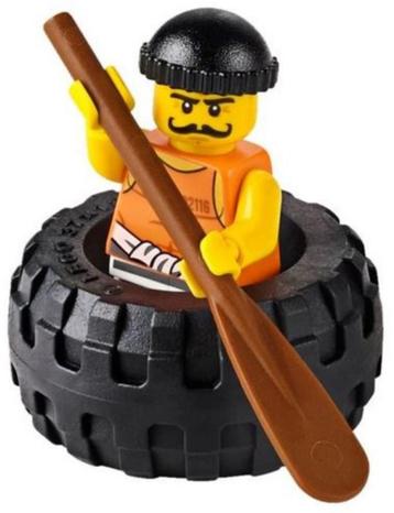 LEGO Minifigures cty0612 Jail Prisoner 92116 met band en roe, Enlèvement ou Envoi, Comme neuf, Ensemble complet, Lego