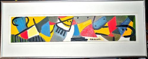C.K. Appel  ' 53 " Heads " olieverf op hout 9 x 44 cm, Antiek en Kunst, Kunst | Schilderijen | Abstract, Verzenden