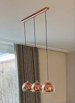 Hanglamp - glazen bol - 3 lampen - koper, Huis en Inrichting, Lampen | Hanglampen, Nieuw, Ophalen