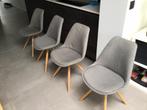 4 keukenstoelen grijs, Huis en Inrichting, Ophalen, Gebruikt, Vier, Stof
