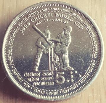 SRI LANKA: 5 RUPEES 1999 KM 161 CRICKET UNC beschikbaar voor biedingen