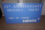 sabena groot reclame bord 25 jaar brussel - tokyo - 150 x 85, Ophalen of Verzenden