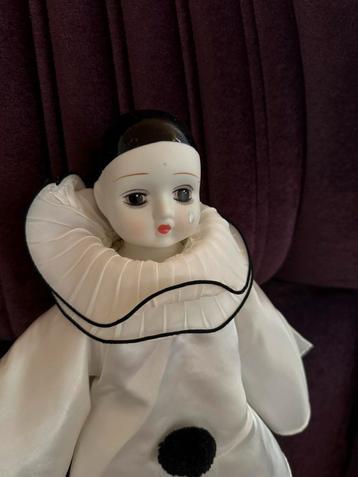 Poupée Pierrot Vintage en Porcelaine, Enlèvement ou Envoi