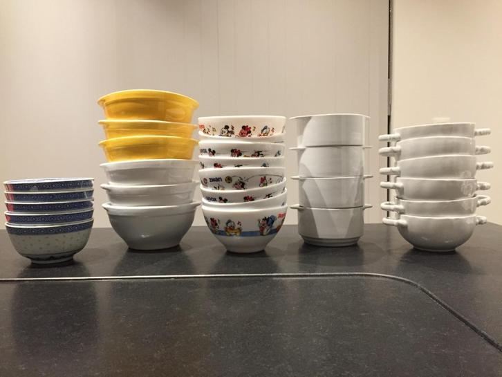 Soepkommen+borden/amusepotjes+glaasjes/ijscoupes/ramekins..., Huis en Inrichting, Keuken | Servies, Bord(en), Porselein, Ophalen