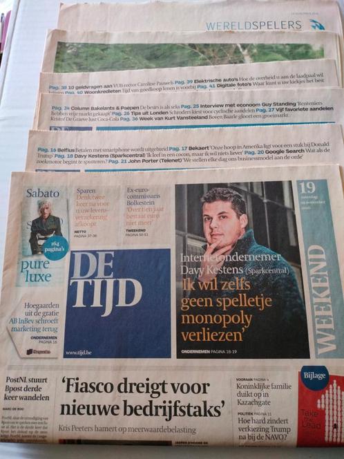 Volledige krant de Tijd weekend 19 november 2016, Boeken, Tijdschriften en Kranten, Zo goed als nieuw, Krant, Ophalen of Verzenden