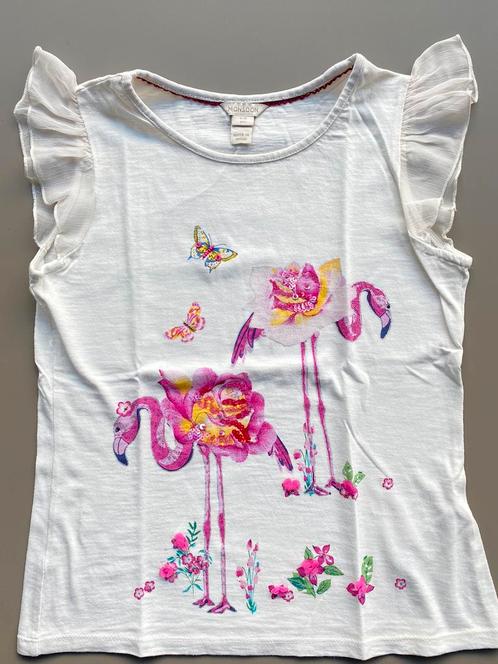T-shirt flamingo Monsoon 146-152, Kinderen en Baby's, Kinderkleding | Maat 152, Zo goed als nieuw, Meisje, Shirt of Longsleeve