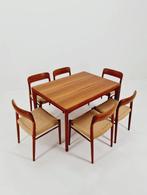 Verlengbare eettafel, Henning Kjaernulf, Denemarken, Huis en Inrichting, Gebruikt, 100 tot 150 cm, Teakhout, 50 tot 100 cm