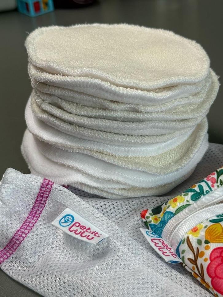 Petit Lulu Set wasbare Borstvoedingskompressen Bamboe 12x, Kinderen en Baby's, Babyvoeding en Toebehoren, Zo goed als nieuw, Overige typen