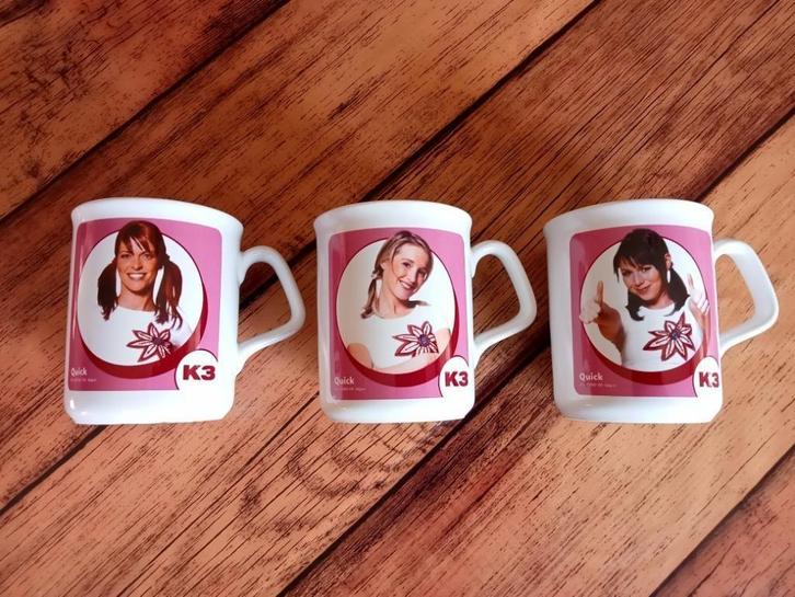 K3 set van 3 Quick Koffie Mok / Mug / Koffietas, Verzamelen, Film en Tv, Zo goed als nieuw, Tv, Gebruiksvoorwerp, Ophalen