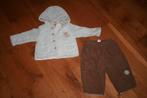 warme bruine broek en lichtblauw jasje maat 62, Kinderen en Baby's, Babykleding | Maat 62, Ophalen of Verzenden, Gebruikt, Jongetje