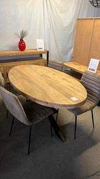 Eettafel ovaal mangohout 180cm, Ophalen, Zo goed als nieuw