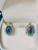 Exclusieve oorbellen met saffieren en diamanten, certificaat, Handtassen en Accessoires, Antieke sieraden, Ophalen, Goud, Oorbellen