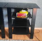 2 stuks TV/HIFI meubel zwart met tempered glass, Huis en Inrichting, Ophalen, Metaal