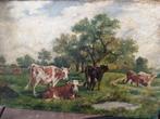 Schilderij koeien, olieverf, 1903,  H. W. Van Rijswijck, Antiek en Kunst, Kunst | Schilderijen | Klassiek, Ophalen