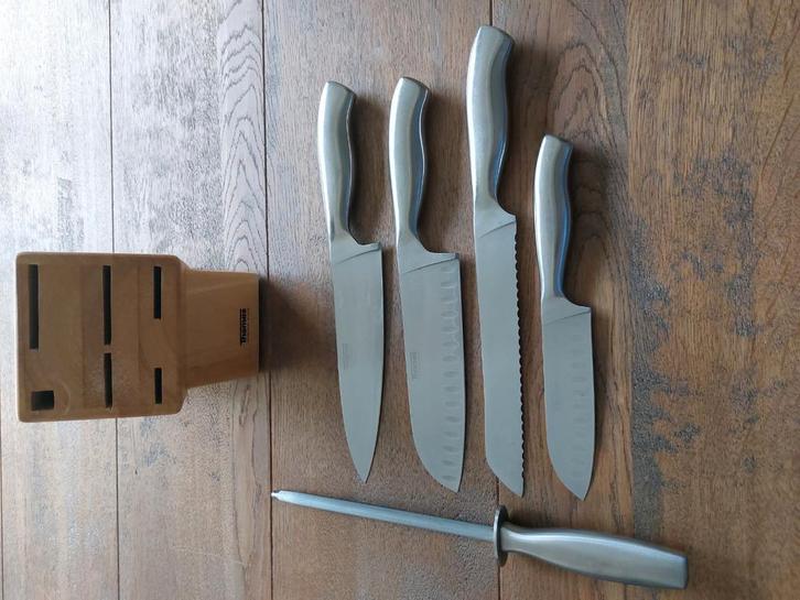 Messenblok + messen (Thomas), Huis en Inrichting, Keuken | Bestek, Gebruikt, Hout, Ophalen