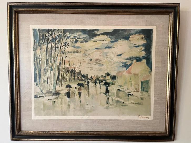 Litho 'Herfst' Albert Saverys, Antiek en Kunst, Kunst | Litho's en Zeefdrukken, Ophalen of Verzenden