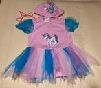 Unicorn/eenhoorn jurk met kap+diadeem 128, Ophalen of Verzenden, Zo goed als nieuw, 122 t/m 128, Meisje