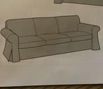Housse de fauteuil Ikea 3 places, 1 beige et 1 gris clair., Comme neuf, Banc droit, Enlèvement, Trois personnes