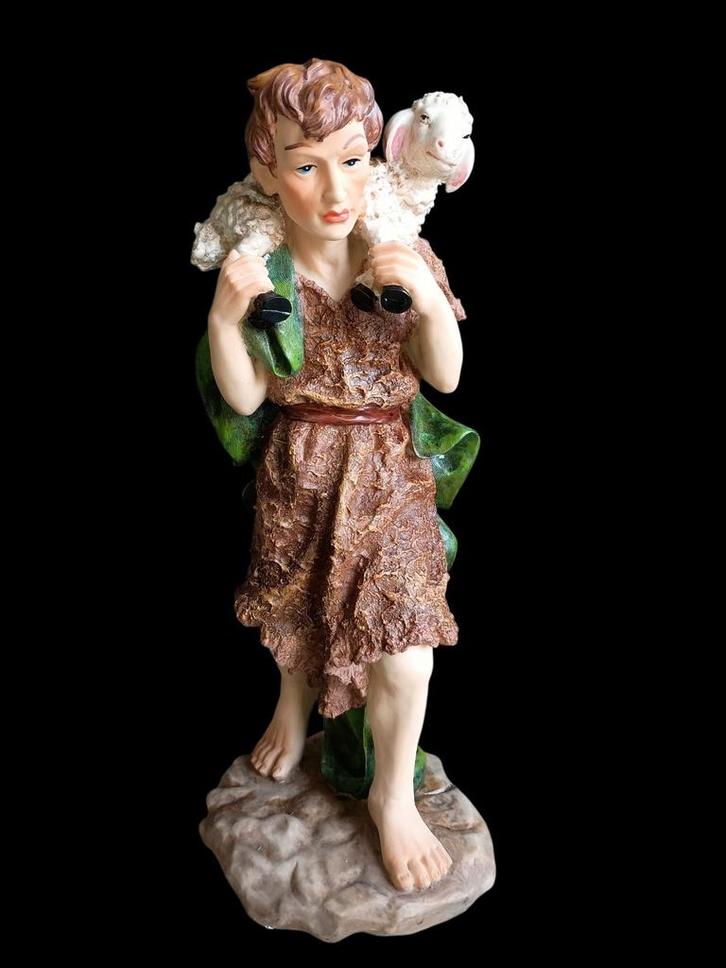 STOCK, Goede Herder, Kerstfiguur, Hars, voor 50 cm Kerststal, Verzamelen, Beelden en Beeldjes, Zo goed als nieuw, Ophalen of Verzenden