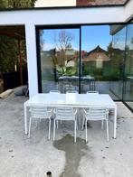 Tuintafel met 6 stoelen, Tuin en Terras, Ophalen, Gebruikt, Rechthoekig, Aluminium