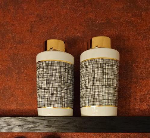 2 grote decoratieve potten, Huis en Inrichting, Woonaccessoires | Vazen, Nieuw, Wit, Minder dan 50 cm, Aardewerk of Porselein
