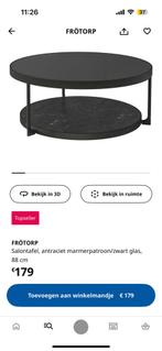 Salontafel glas/marmer, Huis en Inrichting, Tafels | Salontafels, Ophalen, Gebruikt, Glas