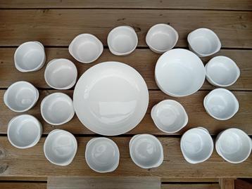 grote schaal diam 22 cm en 16 kleine schalen diam 11,5 cm  beschikbaar voor biedingen