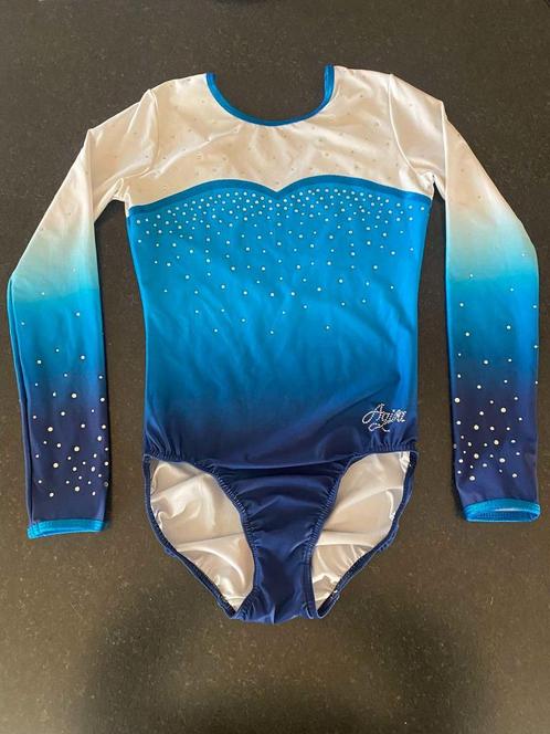 Blauw turnpak - Agiva - maat S (176), Sport en Fitness, Turnen, Zo goed als nieuw, Turnpak(je), Kindermaat 146 t/m 176, Blauw