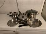 Lot de casseroles, poêlons et poêles en inox 18/8, Huis en Inrichting, Keuken | Potten en Pannen, Ophalen, Inox