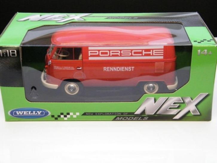 modelauto Volkswagen T1 bus Panel Van Porsche – Welly 1:18, Hobby en Vrije tijd, Modelauto's | 1:18, Nieuw, Auto, Welly, Verzenden