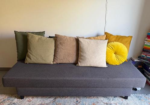 Slaapzetel, Huis en Inrichting, Slaapkamer | Slaapbanken, Zo goed als nieuw, 140 cm, 200 cm, Twijfelaar, Grijs, Ophalen