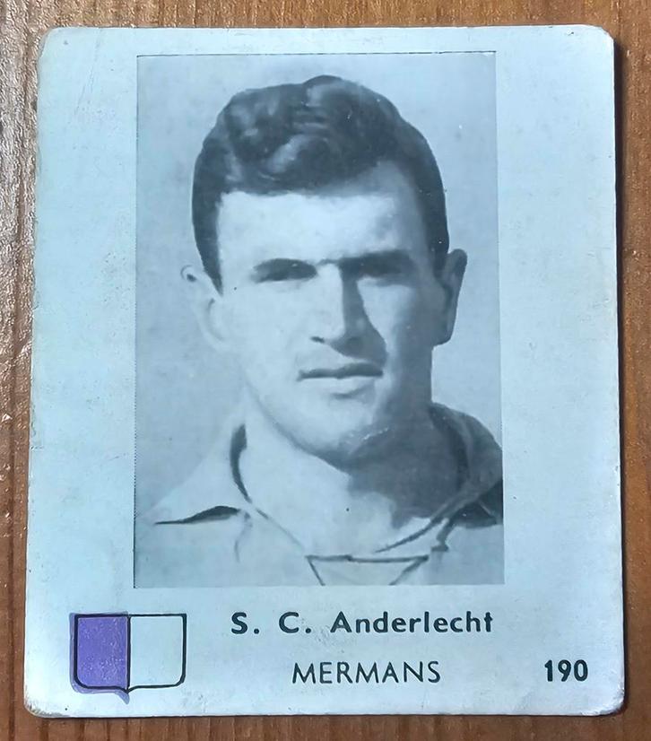 1950s Chewing Gum (pre panini) Jef Mermans RSC Anderlecht!, Hobby & Loisirs créatifs, Autocollants & Images, Comme neuf, Image