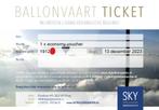 2 ballonvaart vouchers, Twee personen, Ticket of Toegangskaart