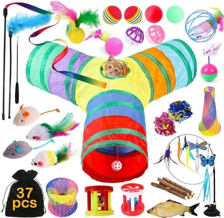 Set van 37 kattenspeelgoed SNELLE GRATIS LEVERING, Dieren en Toebehoren, Kattenspeelgoed, Nieuw, Overig speelgoed, Verzenden