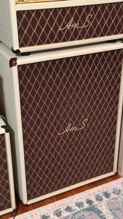 AmS Vertical Cab 2x12 8 Ohm Cream, Muziek en Instrumenten, Versterkers | Bas en Gitaar, Zo goed als nieuw, Gitaar, 50 tot 100 watt