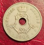 25 centiem 1908 VL Leopold II, Postzegels en Munten, Ophalen of Verzenden