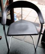 Chaise Canasta vintage en chrome et cuir, Maison & Meubles, Chaises, Vintage, Enlèvement, Cuir, Noir