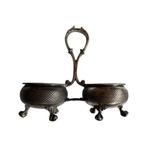 Deux Doubles Salières 1800 Armand Frénais en Métal Argenté, Antiquités & Art, Argent