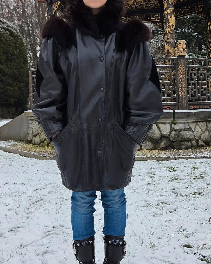 Jas van leer en bont, Kleding | Dames, Jassen | Winter, Ophalen of Verzenden