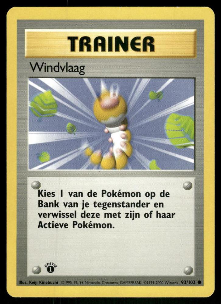 Gust of Wind 93/102 - Base (1st edition) (NL) (NM), Hobby en Vrije tijd, Verzamelkaartspellen | Pokémon, Gebruikt, Verzenden