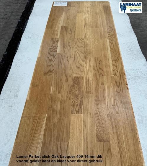 Lamel Parket click Oak Lac. 409 Natuur 14mm dik Barlinek, Huis en Inrichting, Stoffering | Vloerbedekking, Nieuw, Parket, Beige