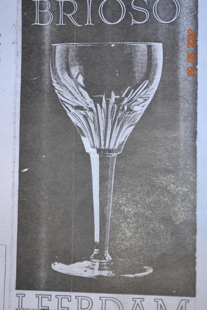 60 kristallen glazen van Leerdam, model Brioso, Antiek en Kunst, Curiosa en Brocante, Ophalen