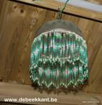 Retro vintage antieke oude luchter lamp opaline parels, Ophalen of Verzenden