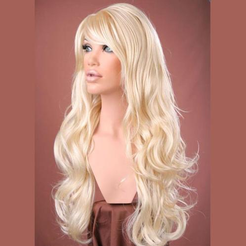 Pruik lang lichtblond krullend haar Broadway Cali Blonde, Handtassen en Accessoires, Uiterlijk | Haarverzorging, Nieuw, Pruik of Haarverlenging