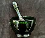 Mortier & pilon en verre vert – pièce vintage design, Ophalen of Verzenden, Zo goed als nieuw