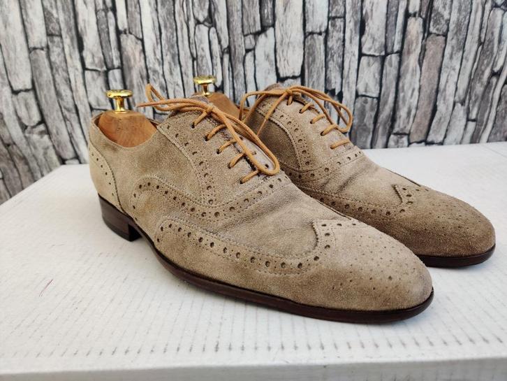 Greve beige geklede herenschoenen - Maat 41 (7), Kleding | Heren, Schoenen, Zo goed als nieuw, Veterschoenen, Overige kleuren
