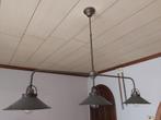Lampe à suspension industrielle bronze 3 lampes, Maison & Meubles, Comme neuf, Industrieel, Enlèvement, Métal