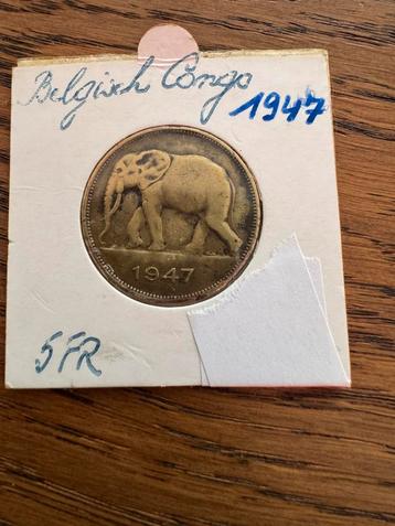 5 francs Congo belge 1947 (108), Enlèvement ou Envoi, Monnaie en vrac