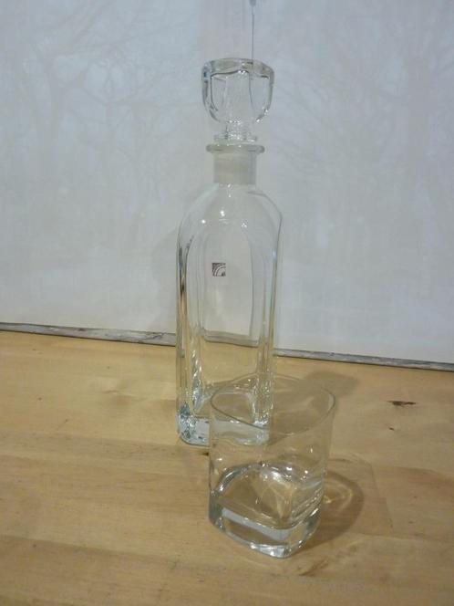 karaf en 2 glazen design vintage, Verzamelen, Glas en Drinkglazen, Zo goed als nieuw, Overige typen, Ophalen
